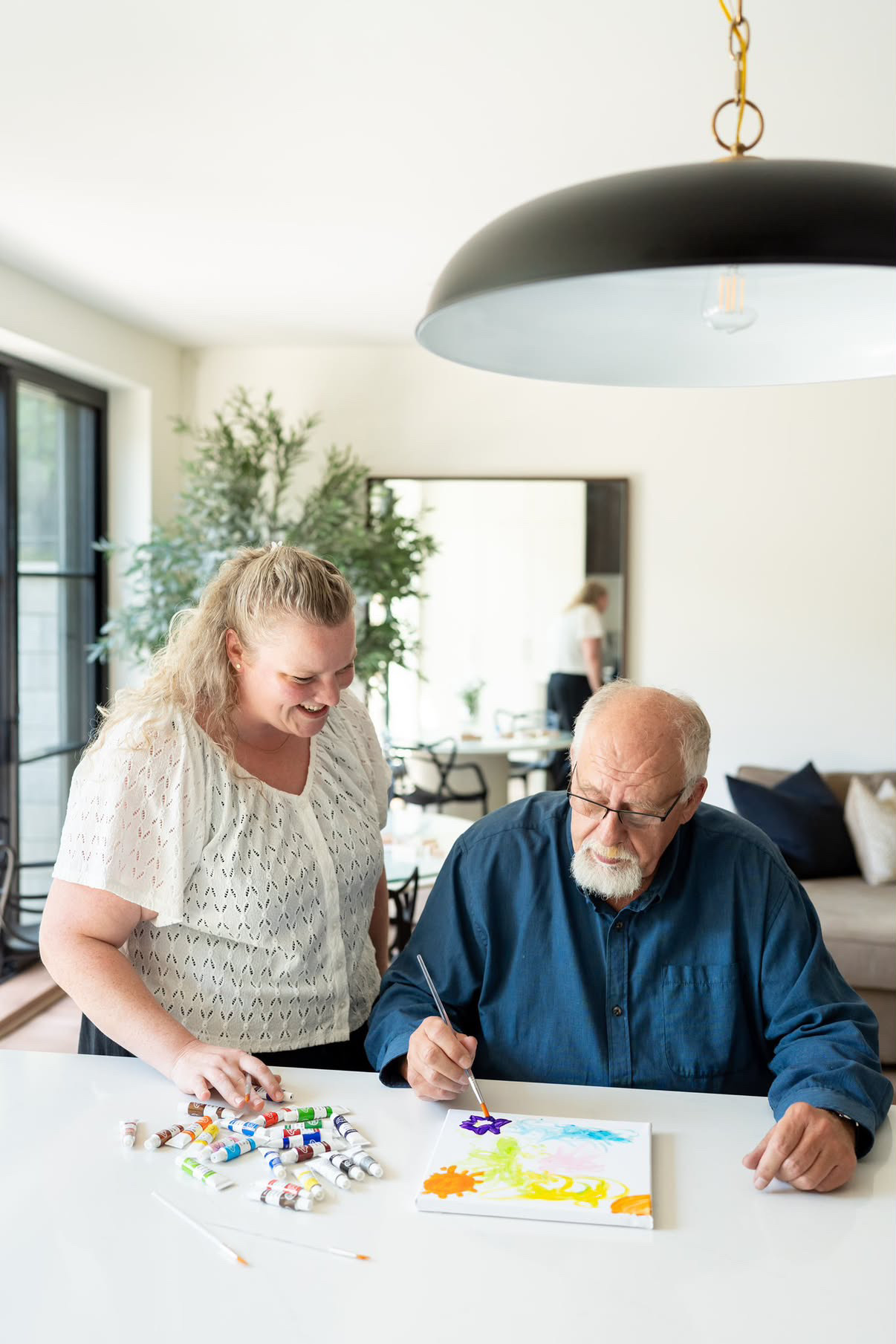 Older adult participating in a personalized therapeutic recreation activity