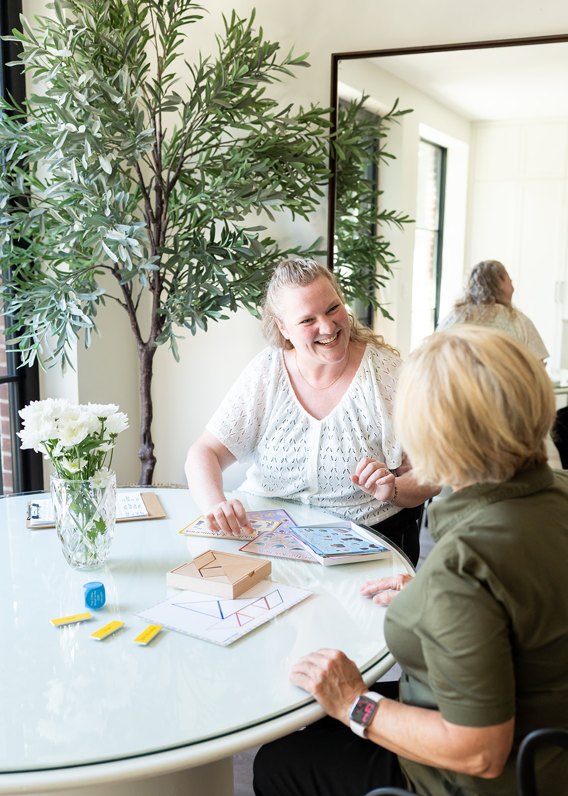 Older adult participating in a personalized therapeutic recreation activity