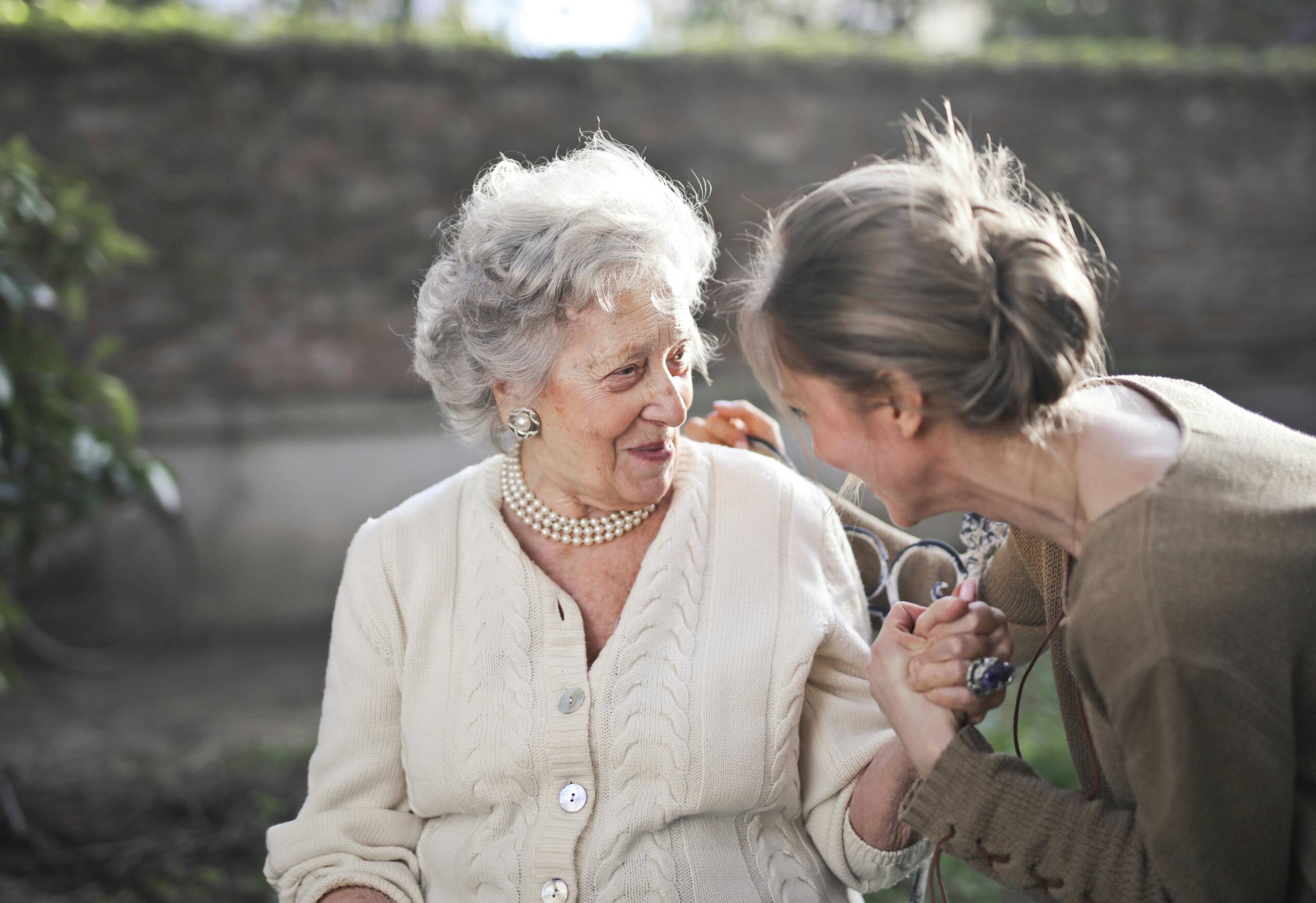 Older adult receiving thoughtful support at home